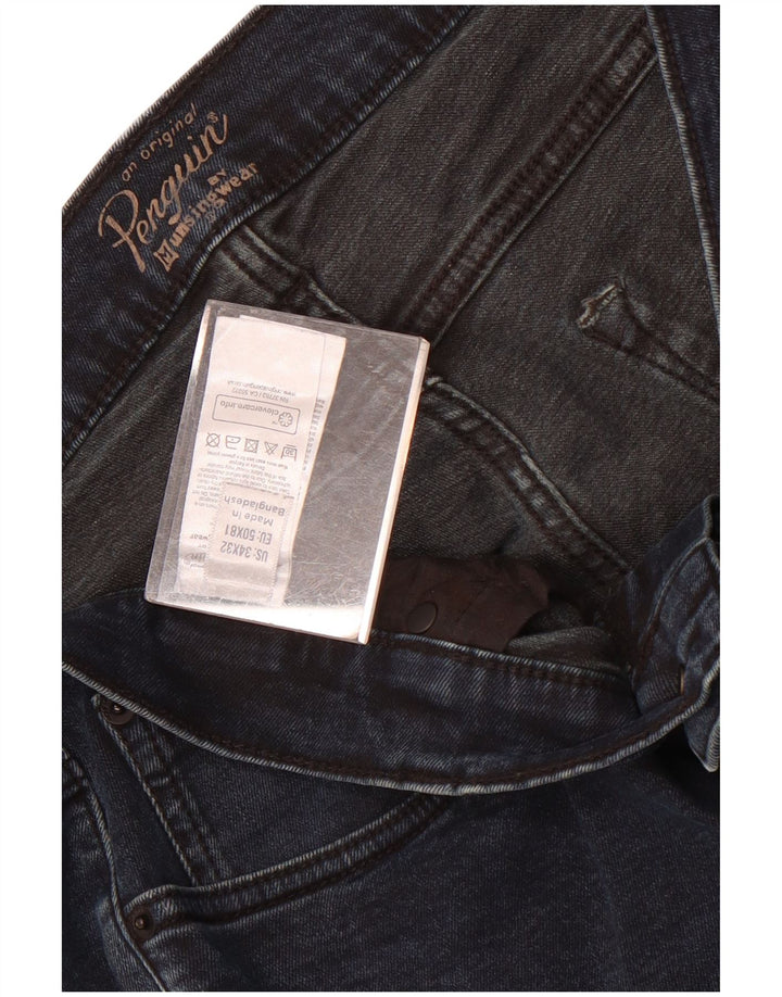 Męskie jeansy slim fit Penguin W34 L32 Granatowa bawełna