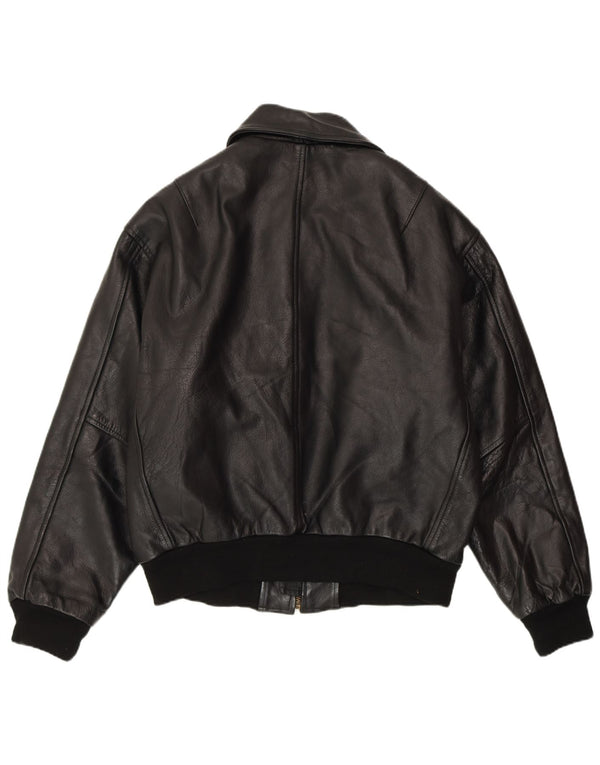 Męska kurtka skórzana VINTAGE UK 40 duża czarna skóra