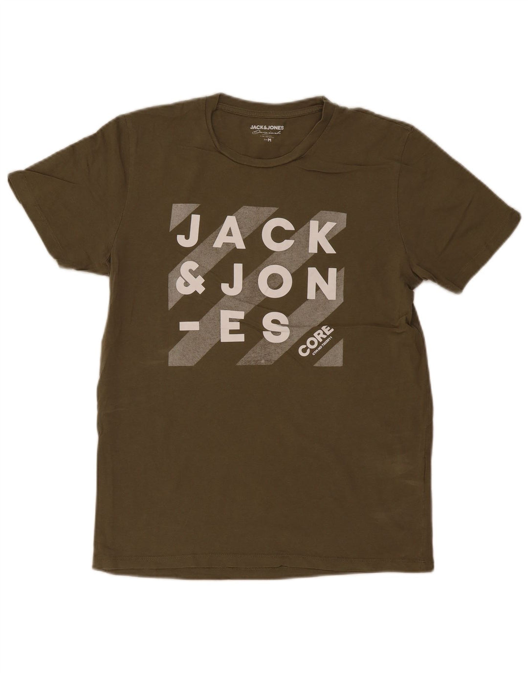 Męska koszulka z grafiką Jack & Jones, średnia, bawełniana khaki
