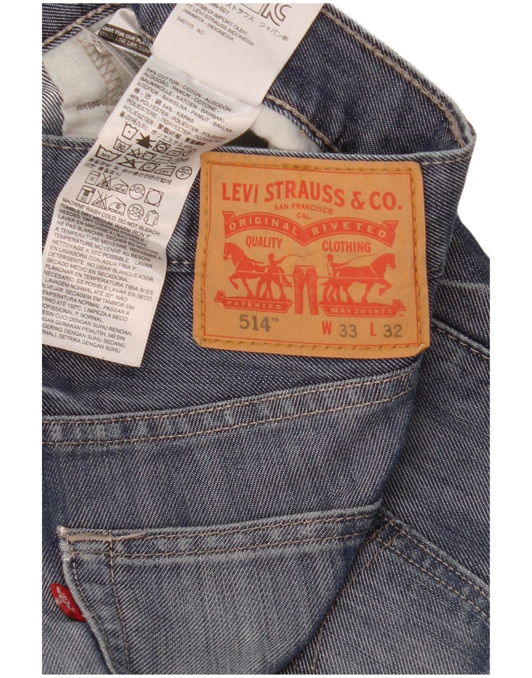 Męskie jeansy Levi's 514 Bootcut W33 L32 Niebieska bawełna