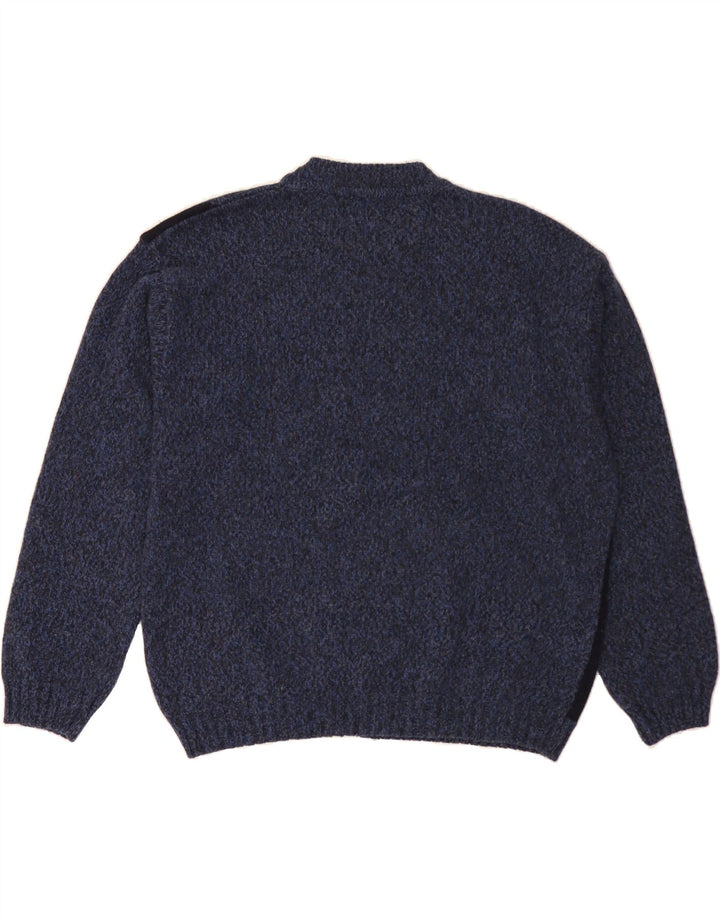 DANIEL HECHTER Mens Crew Neck Jumper Sweater IT 50 Medium Navy Blue Vintage Daniel Hechter and Second-Hand Daniel Hechter from Messina Hembry 