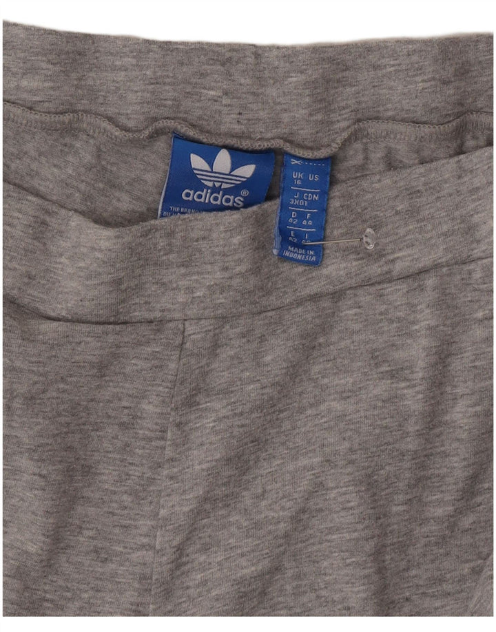 Damskie legginsy Adidas Graphic UK 16, duże, szare, bawełniane
