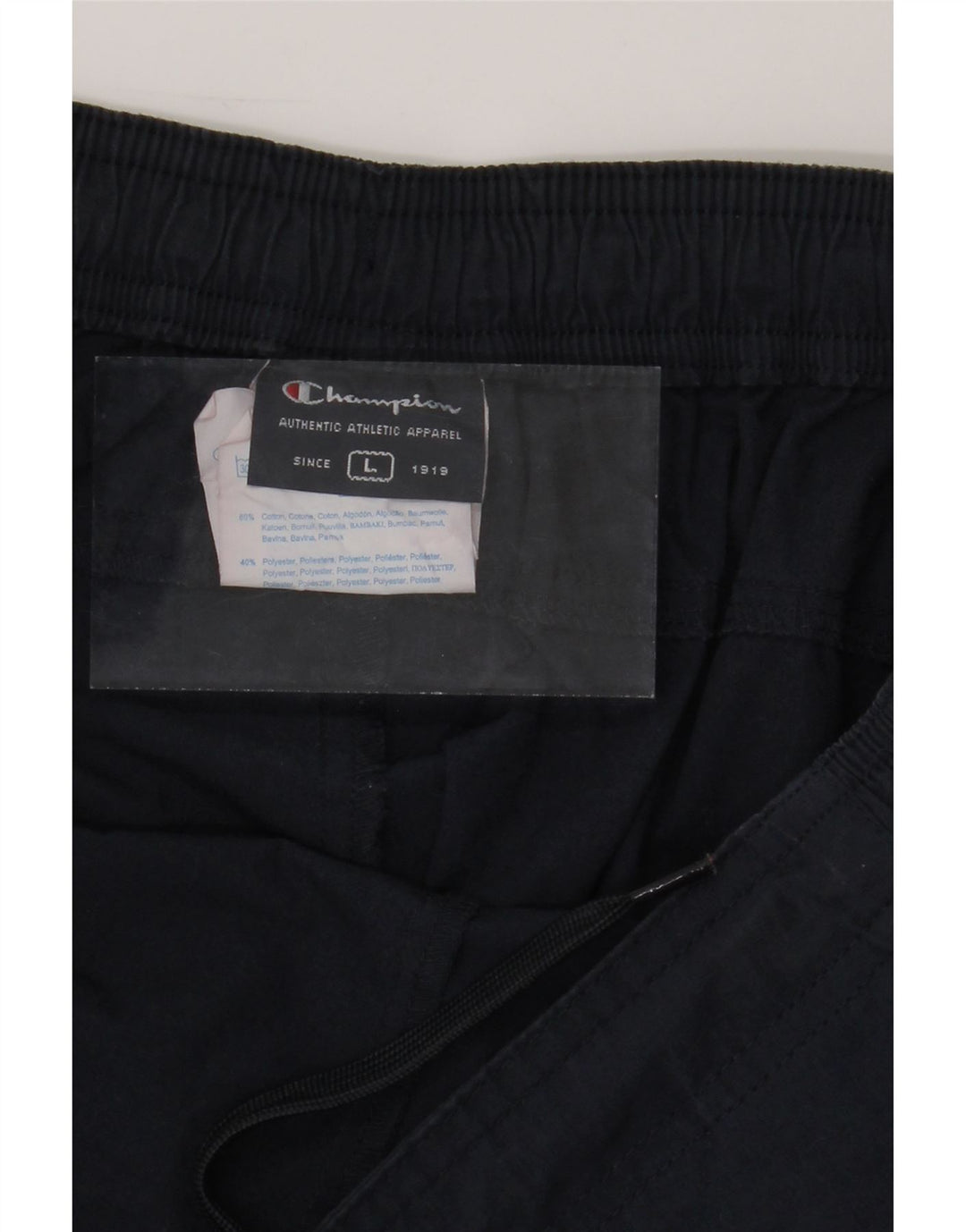 CHAMPION Mens Capri Tracksuit Trousers Large  Navy Blue Cotton Vintage Champion and Second-Hand Champion from Messina Hembry 