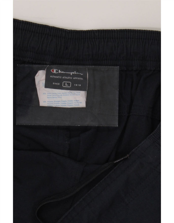 CHAMPION Mens Capri Tracksuit Trousers Large  Navy Blue Cotton Vintage Champion and Second-Hand Champion from Messina Hembry 