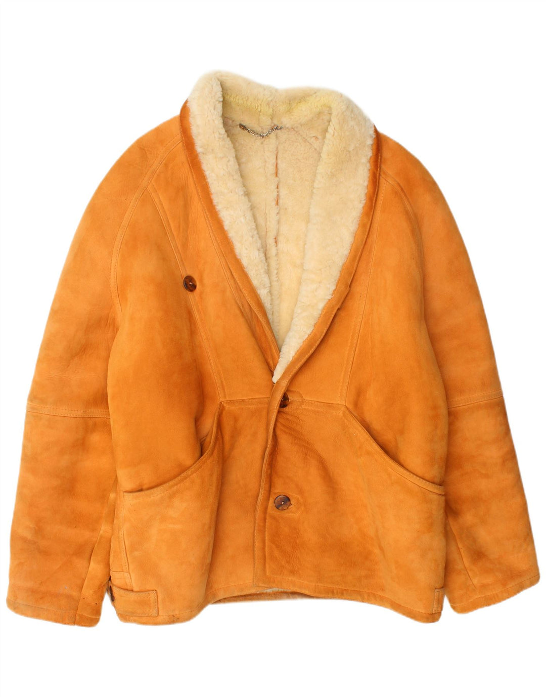 Męska kurtka Shearling VINTAGE IT 52 XL Beżowa kurtka Shearling