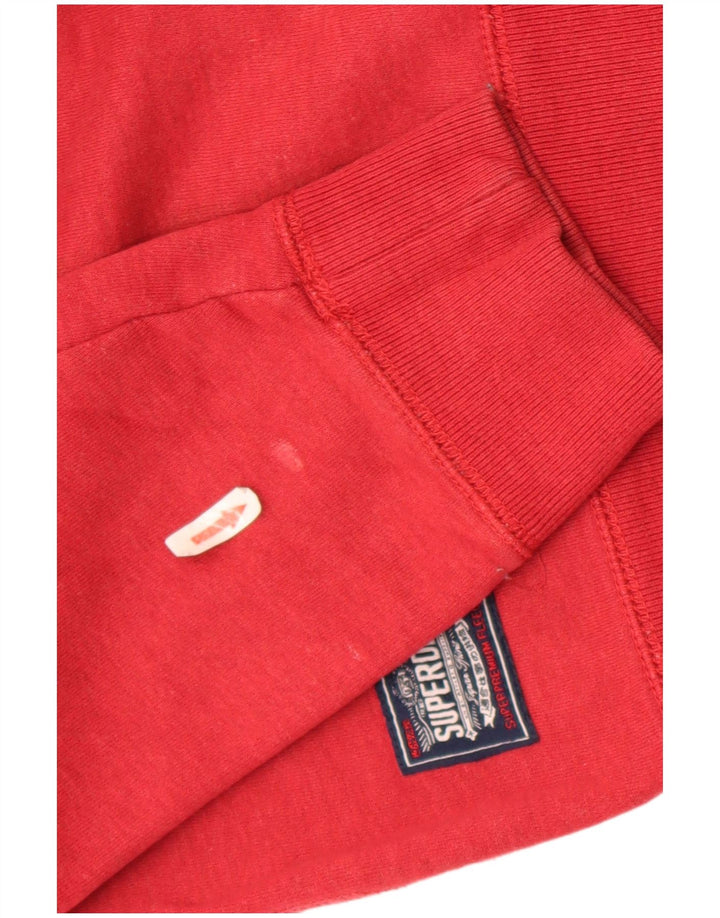 Męski sweter z grafiką Superdry, duży, czerwony, bawełniany