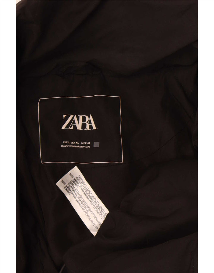Damska, oversize'owa, wyściełana kurtka Zara UK 18 XL, czarna, poliester