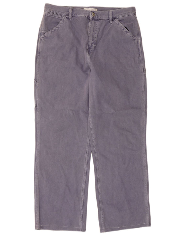 Damskie proste spodnie cargo Topshop UK 16 W34 L28 Fioletowa bawełna