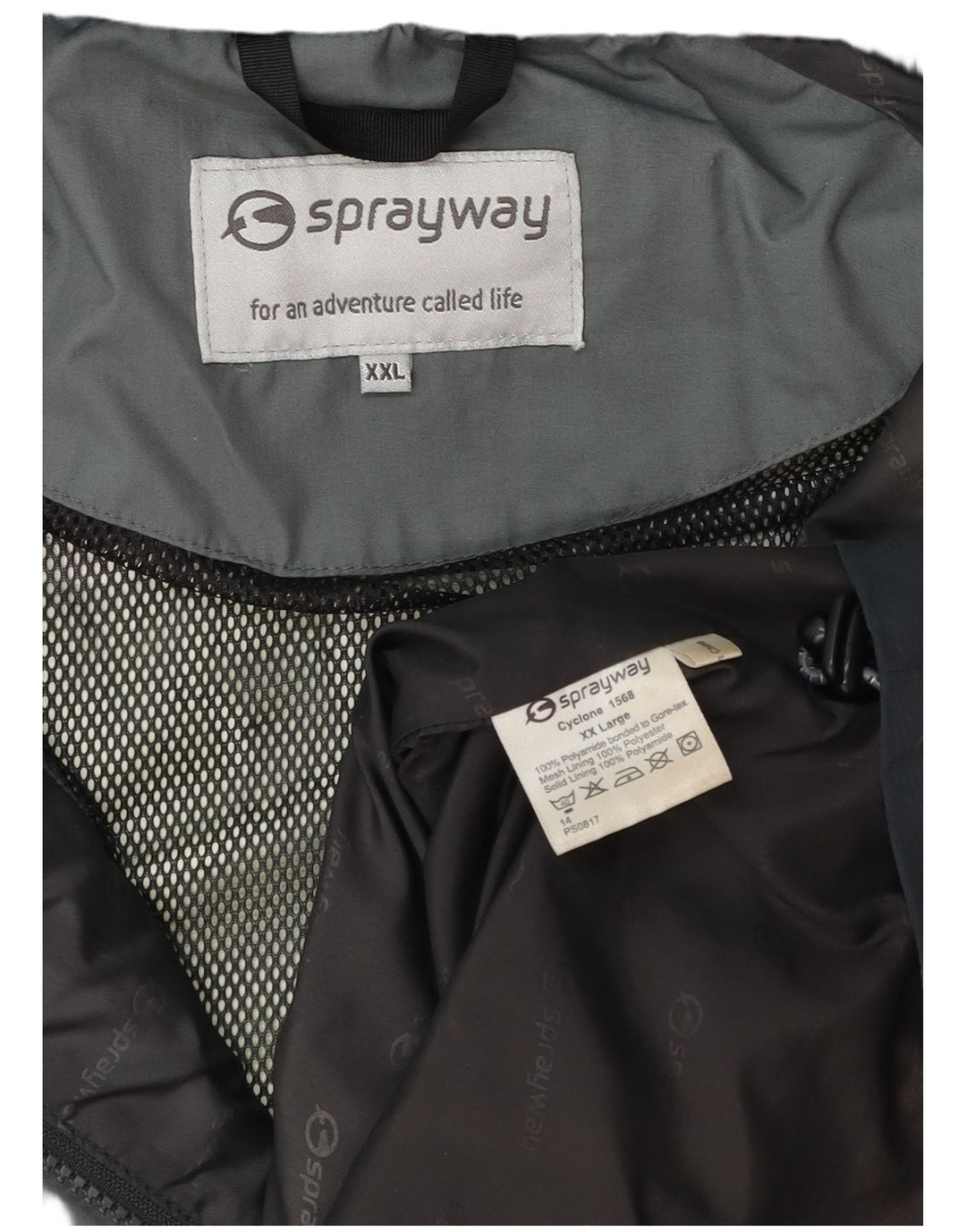 Męska kurtka przeciwdeszczowa z kapturem Sprayway UK 44 2XL Niebieski poliamid z blokami kolorów