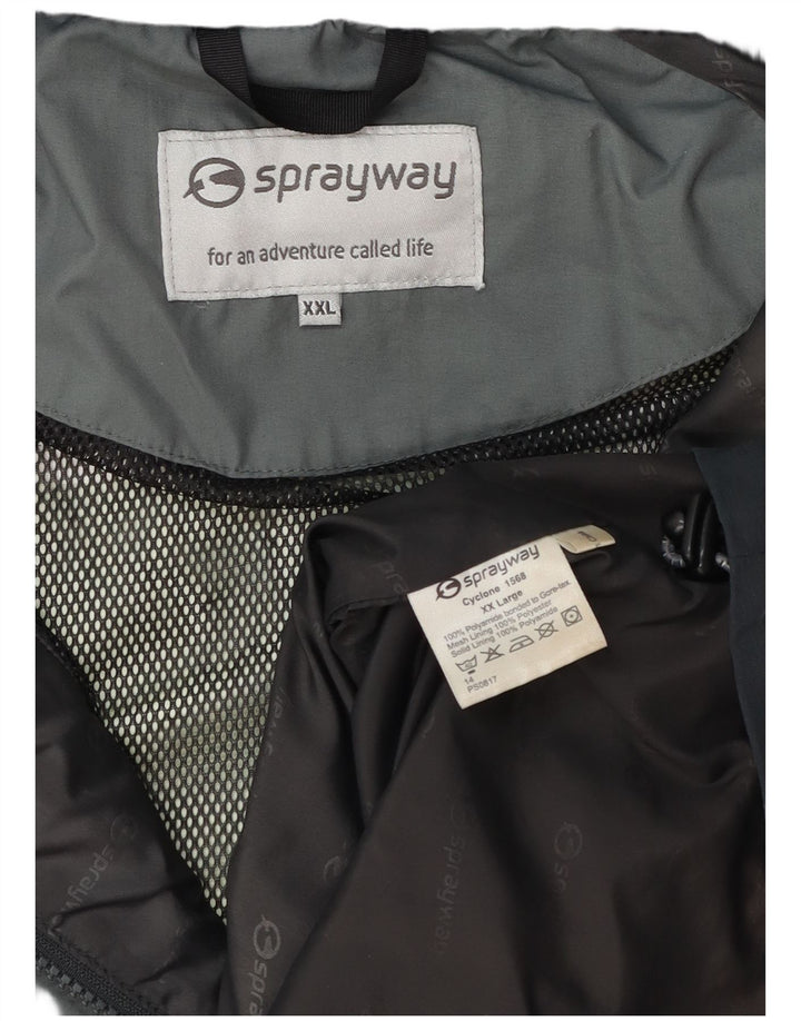 Męska kurtka przeciwdeszczowa z kapturem Sprayway UK 44 2XL Niebieski poliamid z blokami kolorów