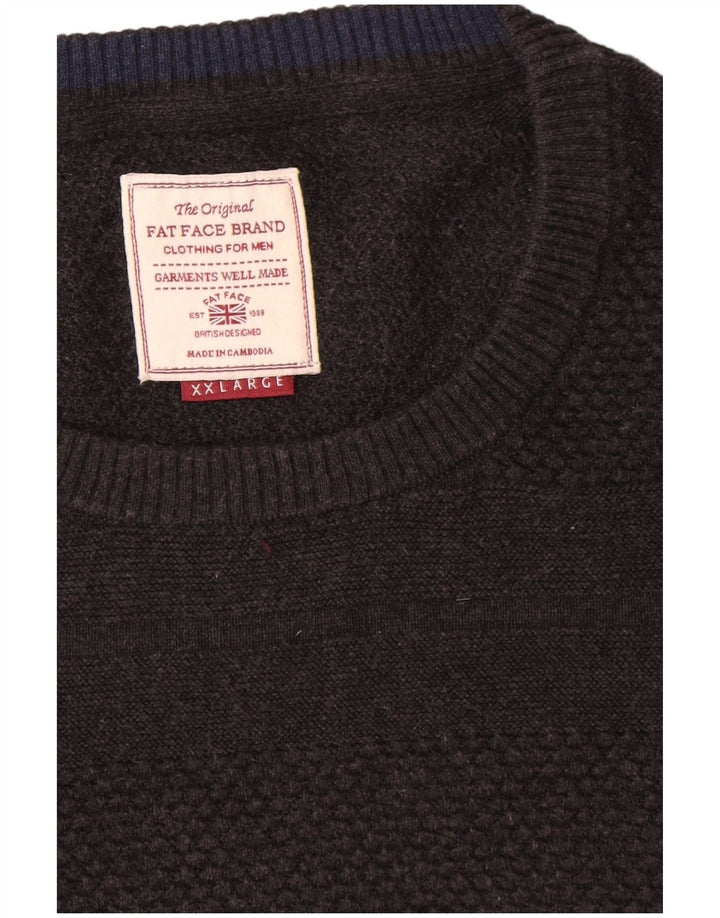 Męski sweter z okrągłym dekoltem Fat Face, 2XL, szara bawełna
