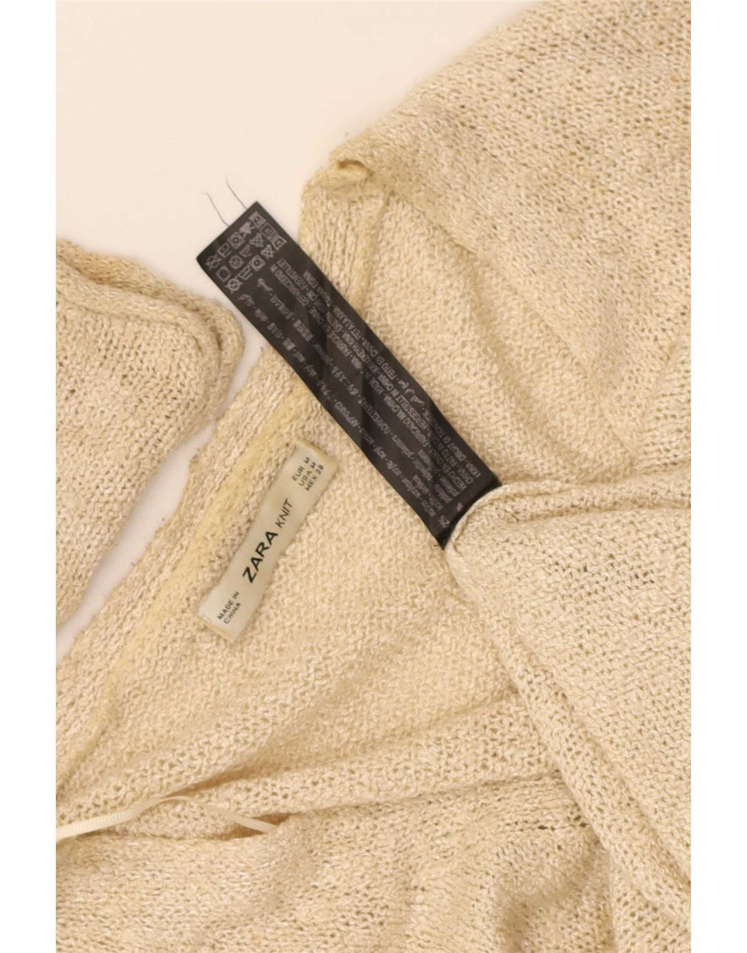 Damski sweter oversize Zara UK 14 Średni Beż Akryl
