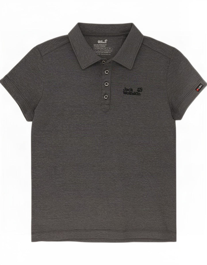 Damska koszulka polo Jack Wolfskin UK 12/14 Średni szary, nakrapiany poliester