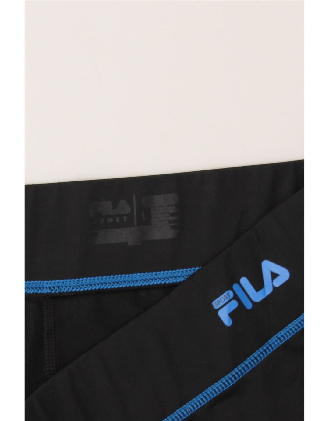 FILA Womens Capri Tracksuit Trousers UK 14 Large  Black Polyester Vintage Fila and Second-Hand Fila from Messina Hembry 