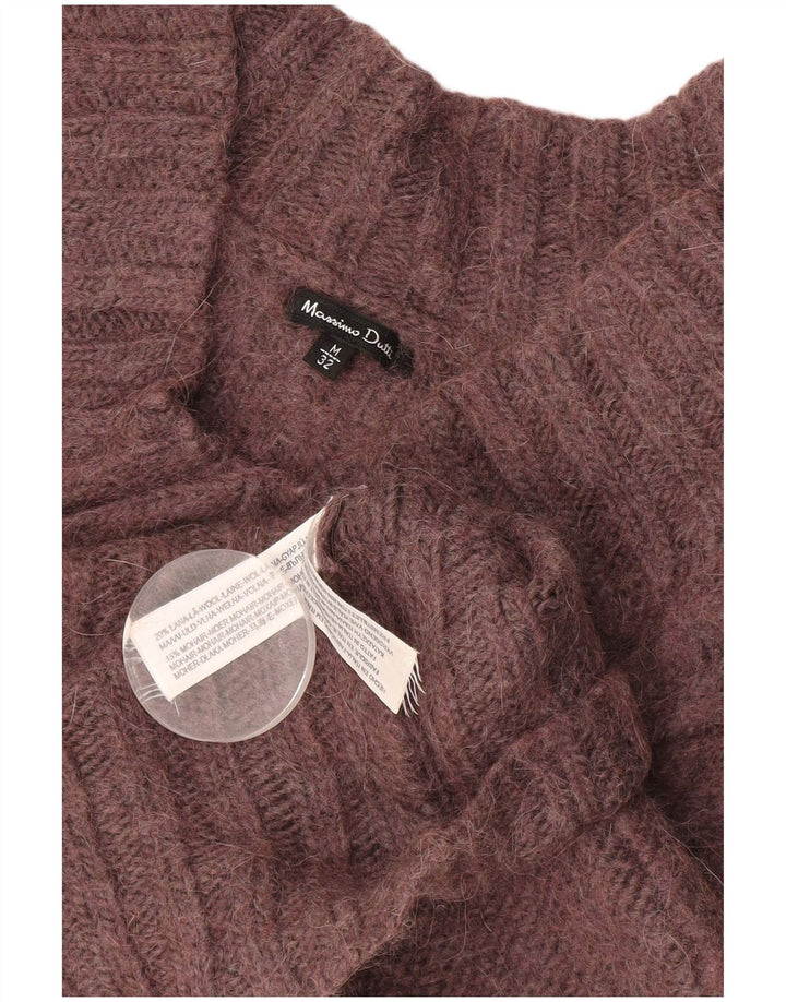 MASSIMO DUTTI Damski sweter z dekoltem w kształcie litery V, UK 12, średni burgund