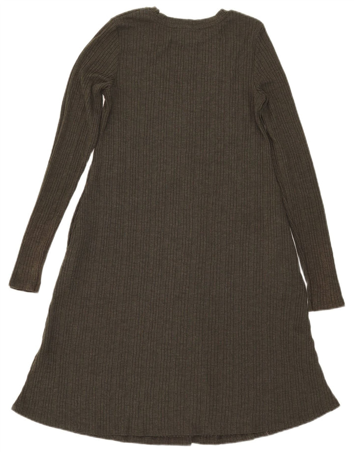 Marks & Spencer Damska sukienka o linii A z długim rękawem, UK 8, mała, khaki, poliester