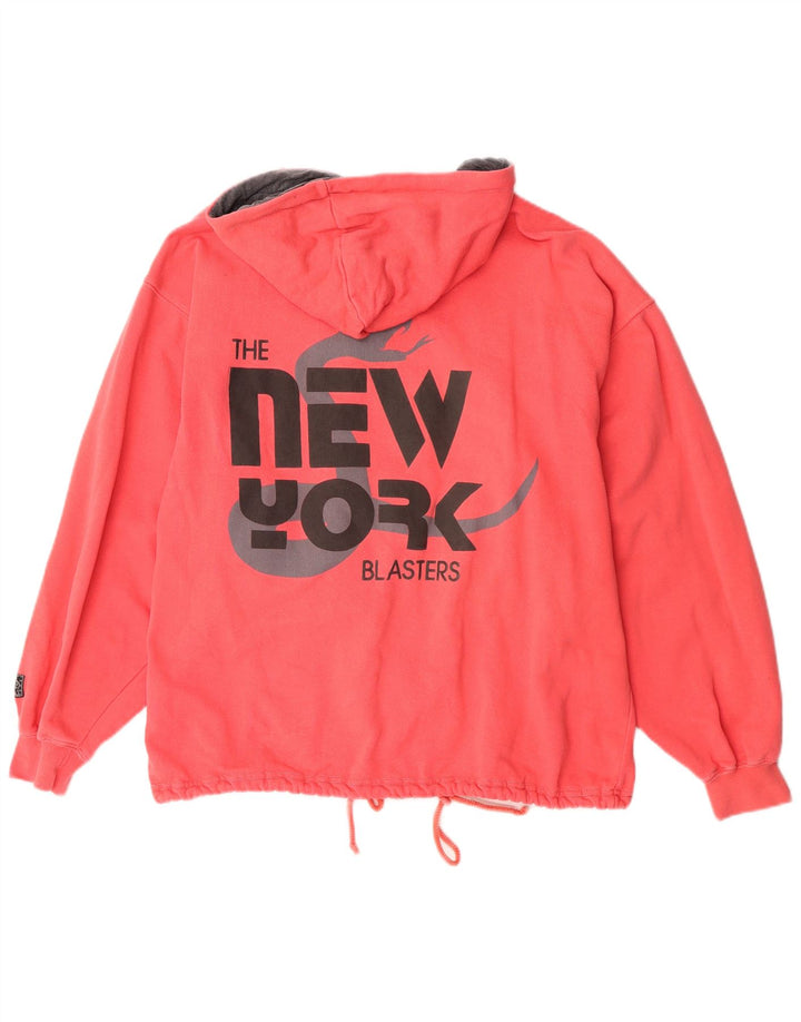 Męski sweter z kapturem i zamkiem błyskawicznym Uncle Sam, średnio czerwony, bawełniany