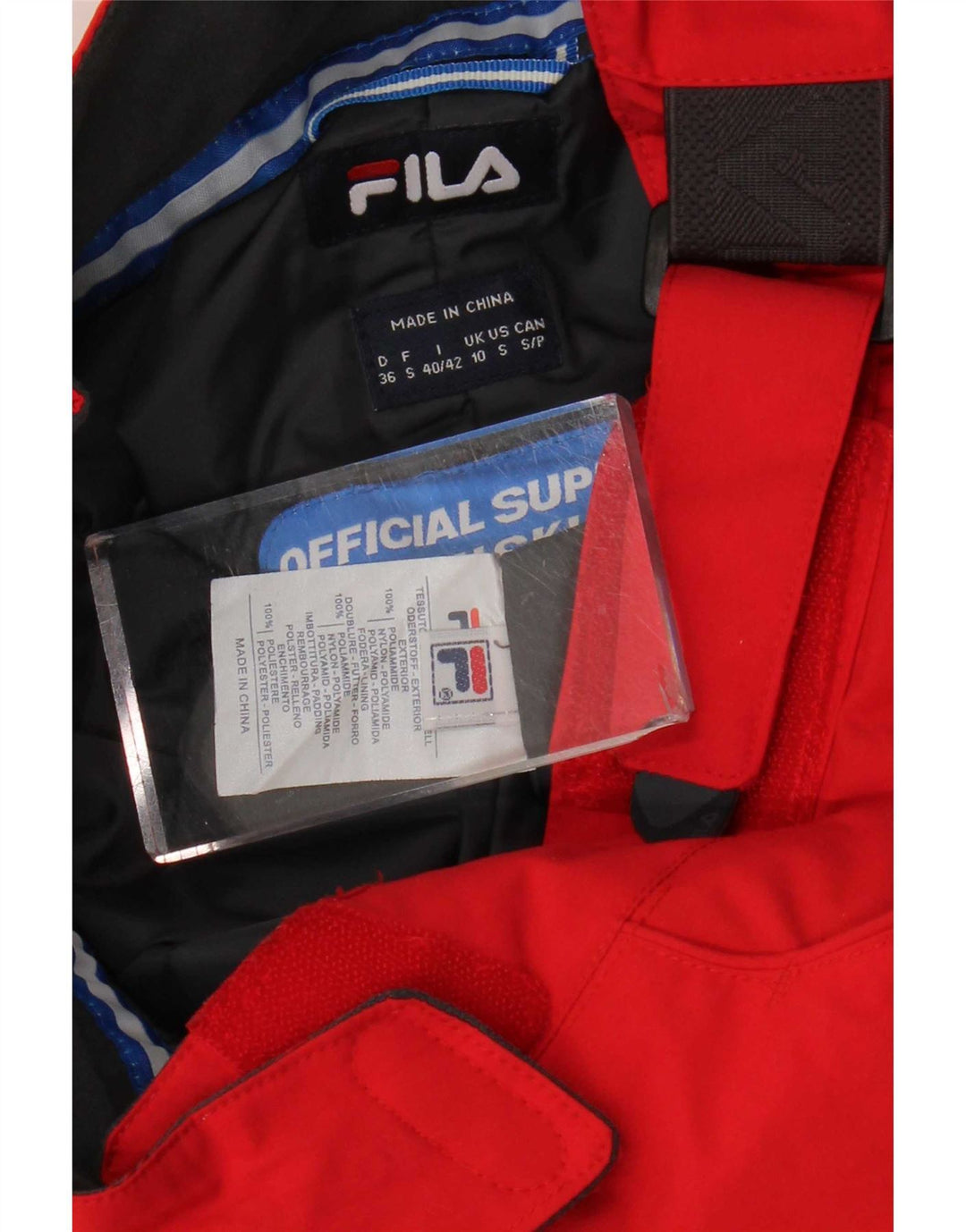 Damskie spodnie narciarskie Fila UK 10 Small Red Poliamid
