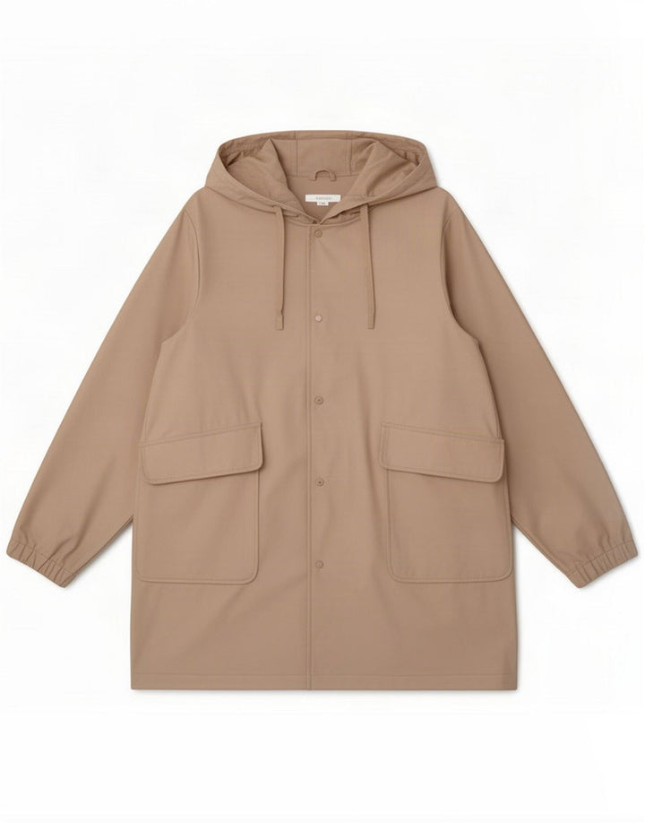 Damska kurtka parka z kapturem Zara UK 18 XL beżowa poliester