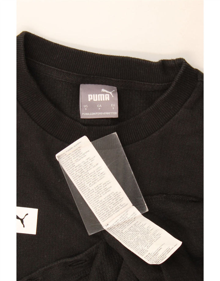 Męska bluza z grafiką Puma, mała, czarna, bawełniana