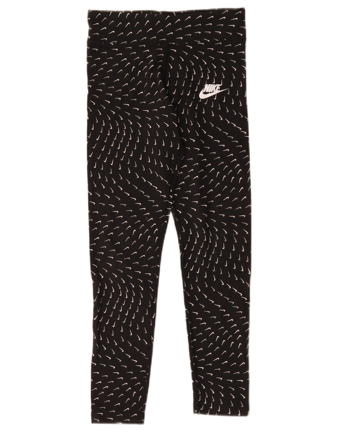 Legginsy dziewczęce Nike z grafiką, 10-11 lat, średnie czarne, bawełniane