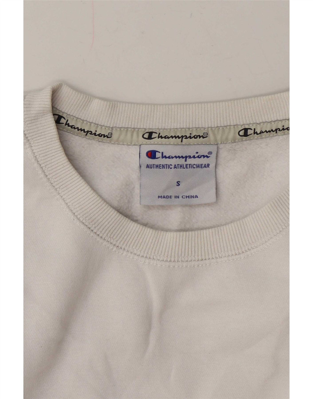 Męski sweter z grafiką Champion, mały, biały, bawełniany