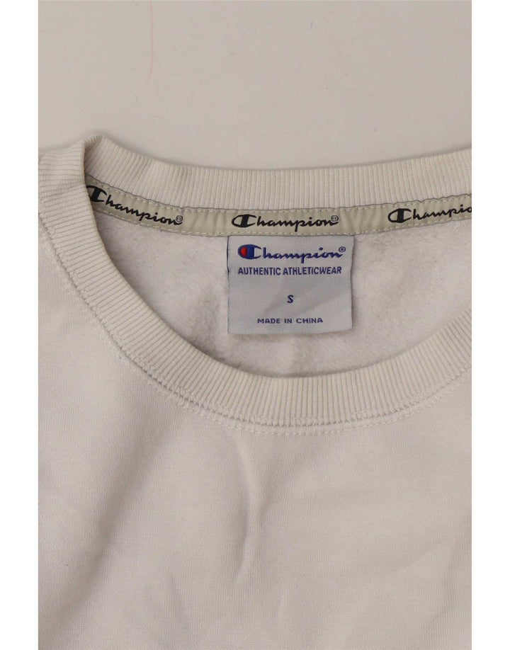 Męski sweter z grafiką Champion, mały, biały, bawełniany