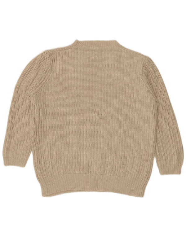 Sweter damski Zara z golfem UK 16, duży, beżowy, akrylowy