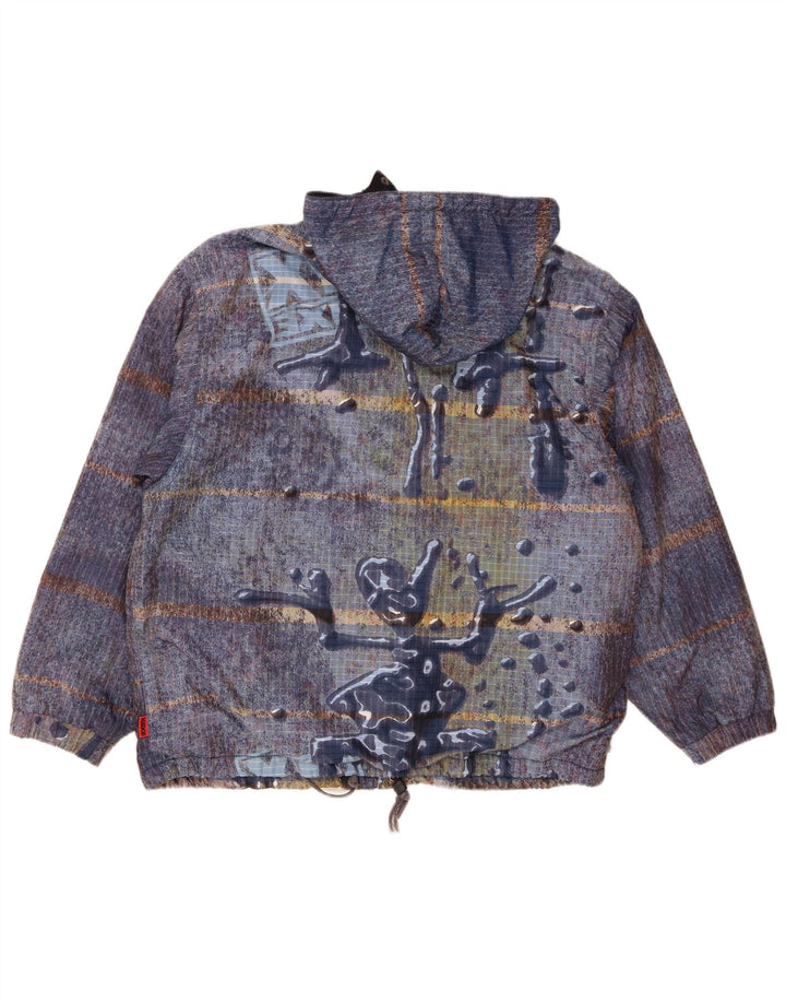 Męska kurtka wiatrówka XS Exes z abstrakcyjnym wzorem UK 40, duża niebieska