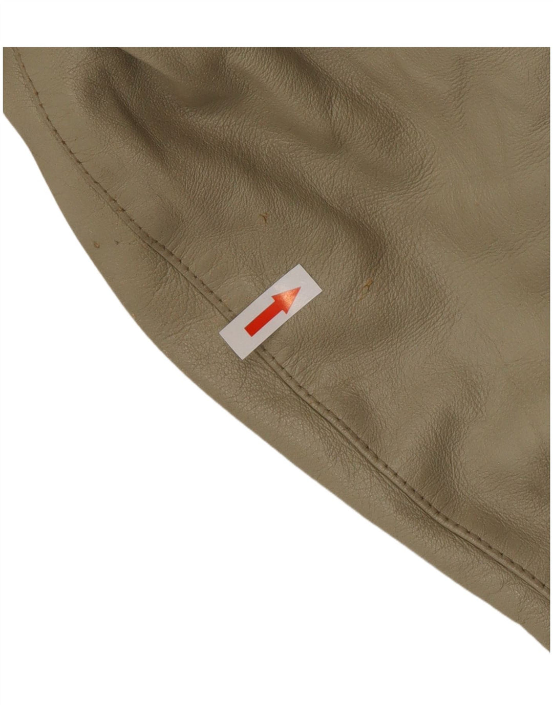 Vintage damski płaszcz skórzany UK 12 średni beż