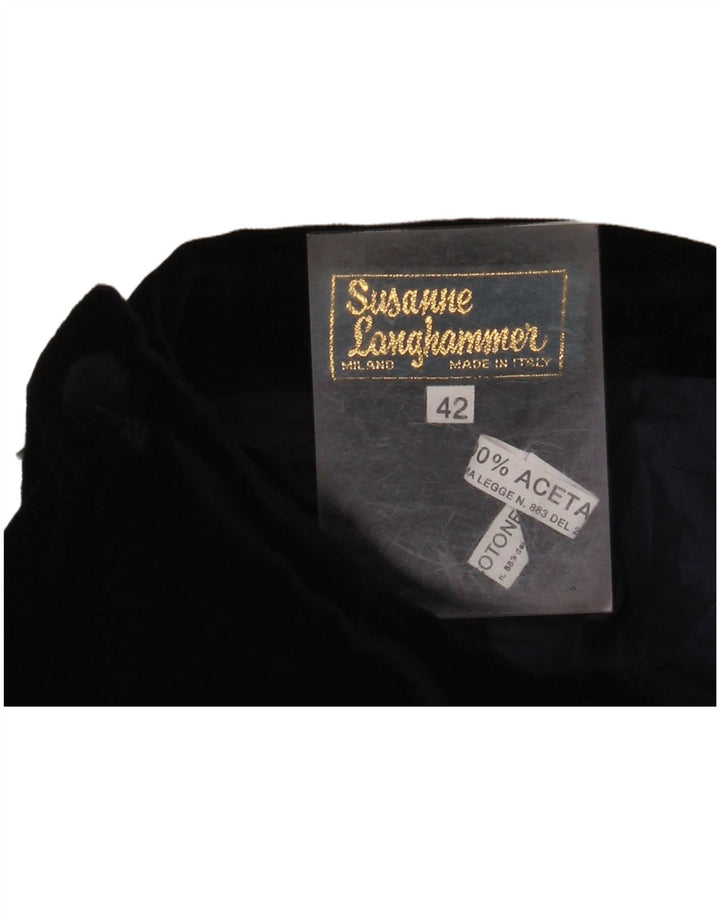 VINTAGE Damska aksamitna spódnica ołówkowa z wysokim stanem IT 42 Medium W26 Granatowa