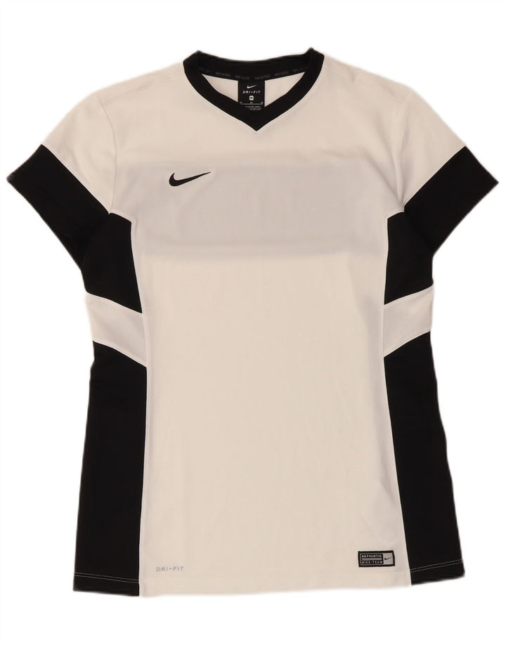 Męska koszulka Nike Dri Fit Top z poliestru w kolorze średniej bieli