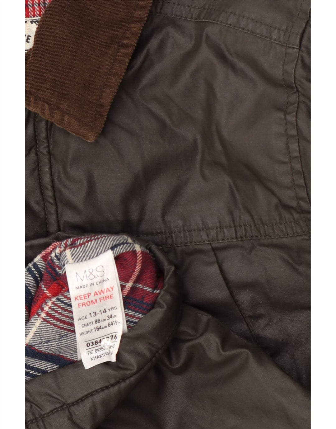 Marks & Spencer Chłopięca kurtka z woskowanej bawełny 13-14 lat, khaki