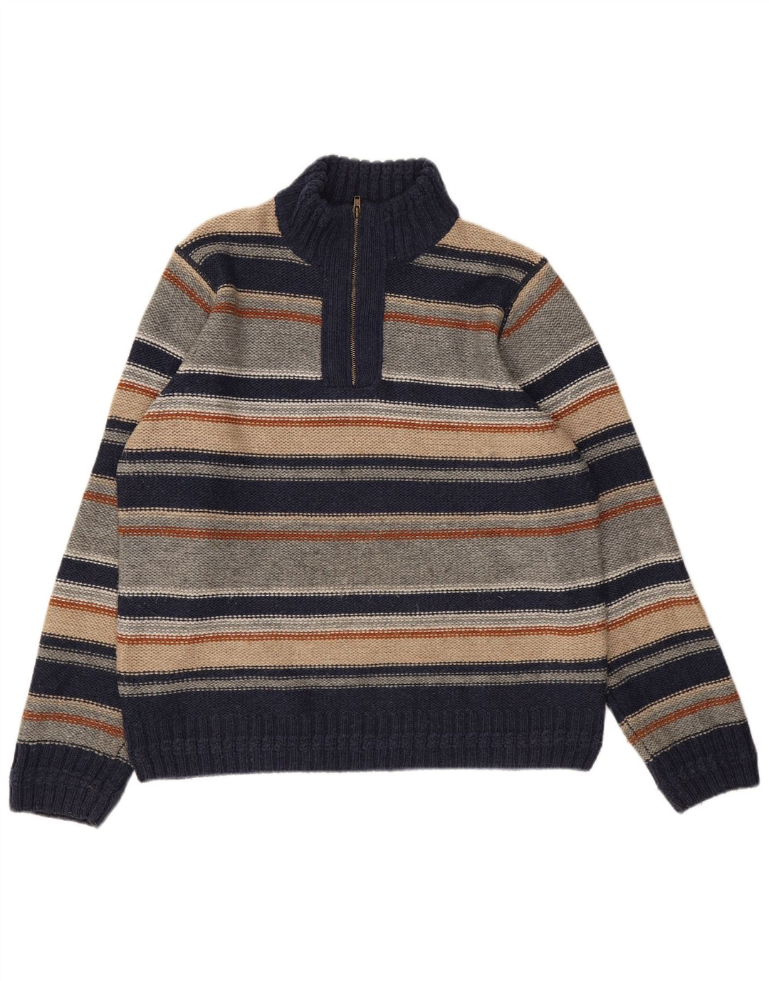 Męski sweter Marks & Spencer North Coast z zamkiem błyskawicznym, duży, granatowy