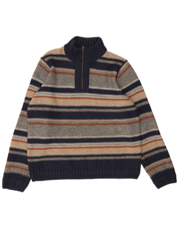 Męski sweter Marks & Spencer North Coast z zamkiem błyskawicznym, duży, granatowy
