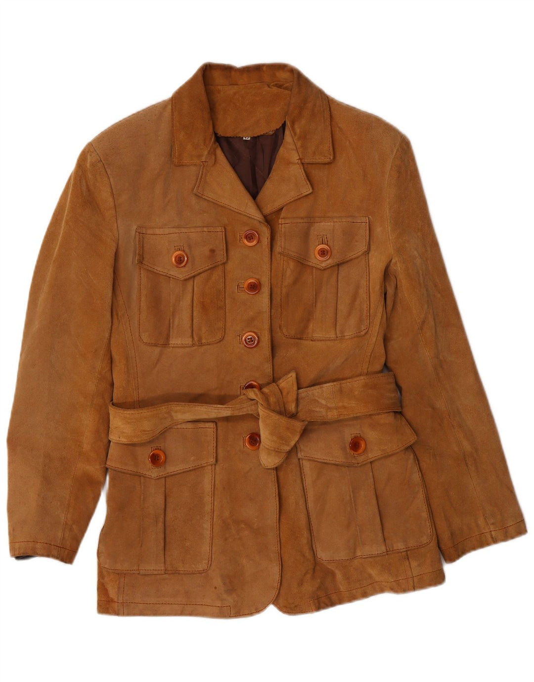 Zamszowa kurtka damska PIAZZA ITALIA IT 42 Skóra w kolorze średniego beżu