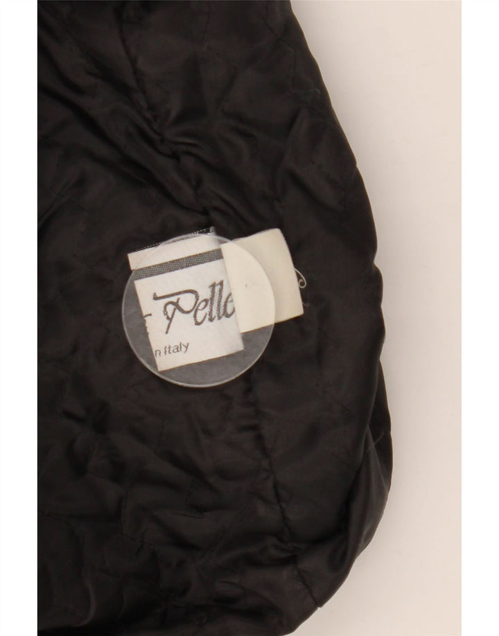 Vintage męska kurtka skórzana IT 52 XL czarna skóra