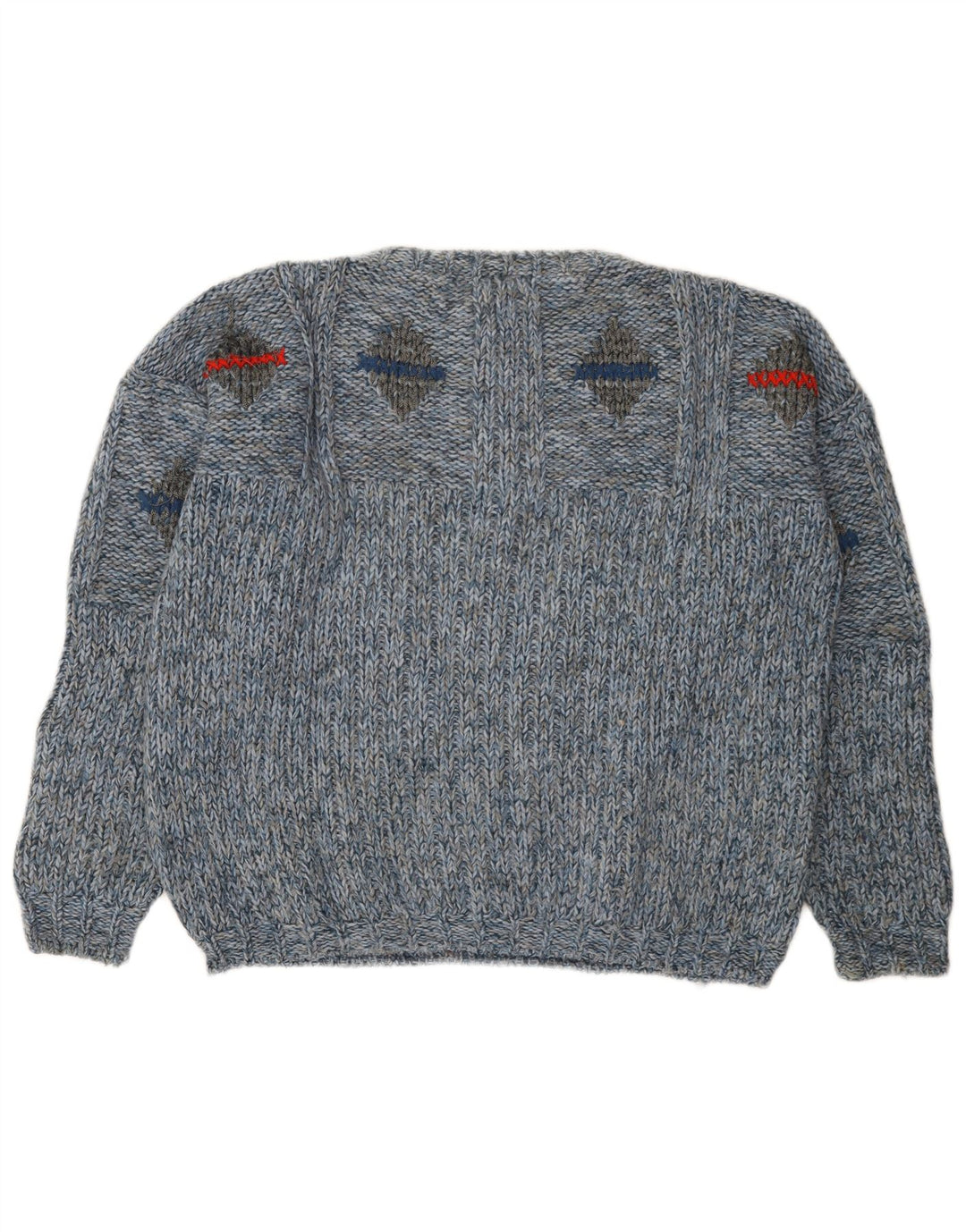 Damski sweter oversize Pitti z dekoltem w łódkę IT 48 XL Niebieski geometryczny