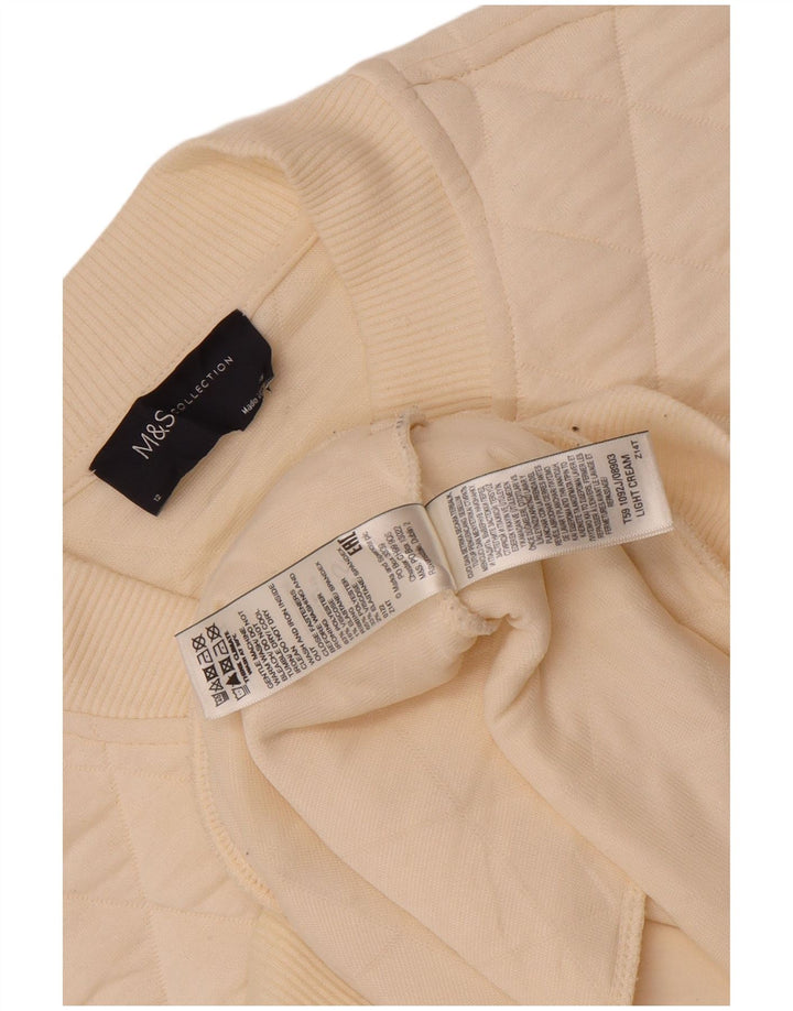 Marks & Spencer Damska pikowana kurtka oversize UK 12 Medium Off White