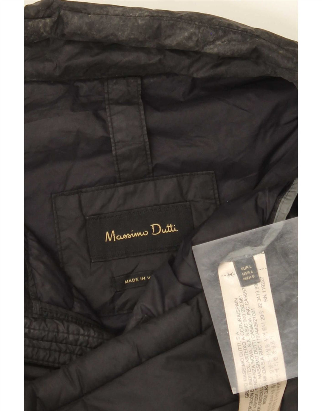 Męska ocieplana kurtka Massimo Dutti UK 40, duża, czarna, nylonowa