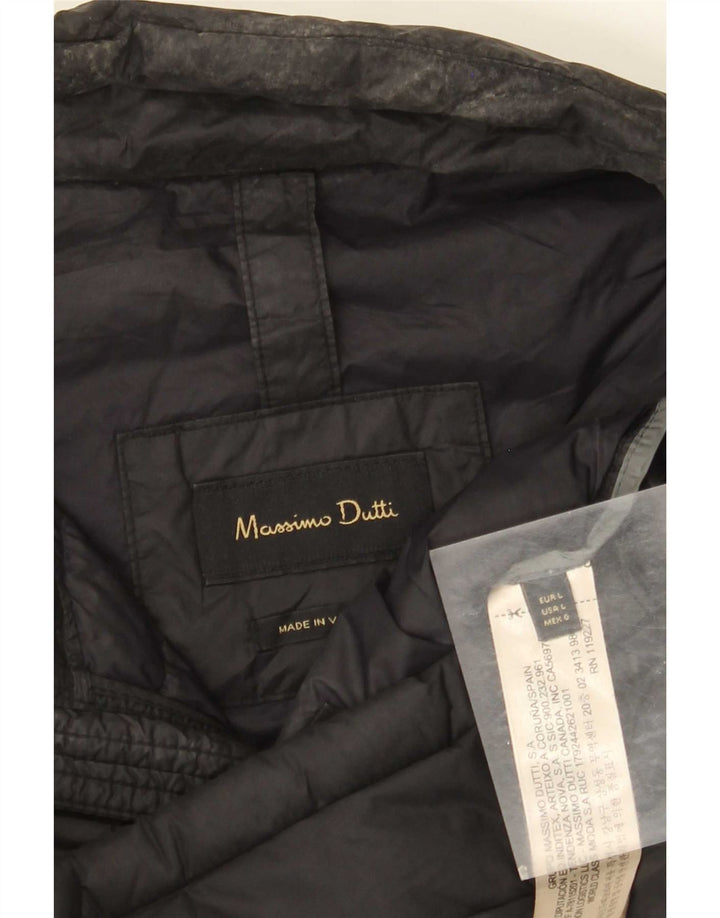 Męska ocieplana kurtka Massimo Dutti UK 40, duża, czarna, nylonowa