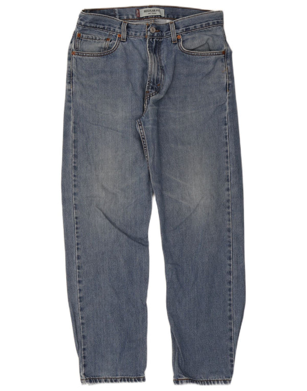 Męskie jeansy Levi's 505 o regularnym kroju W34 L30 Niebieska bawełna