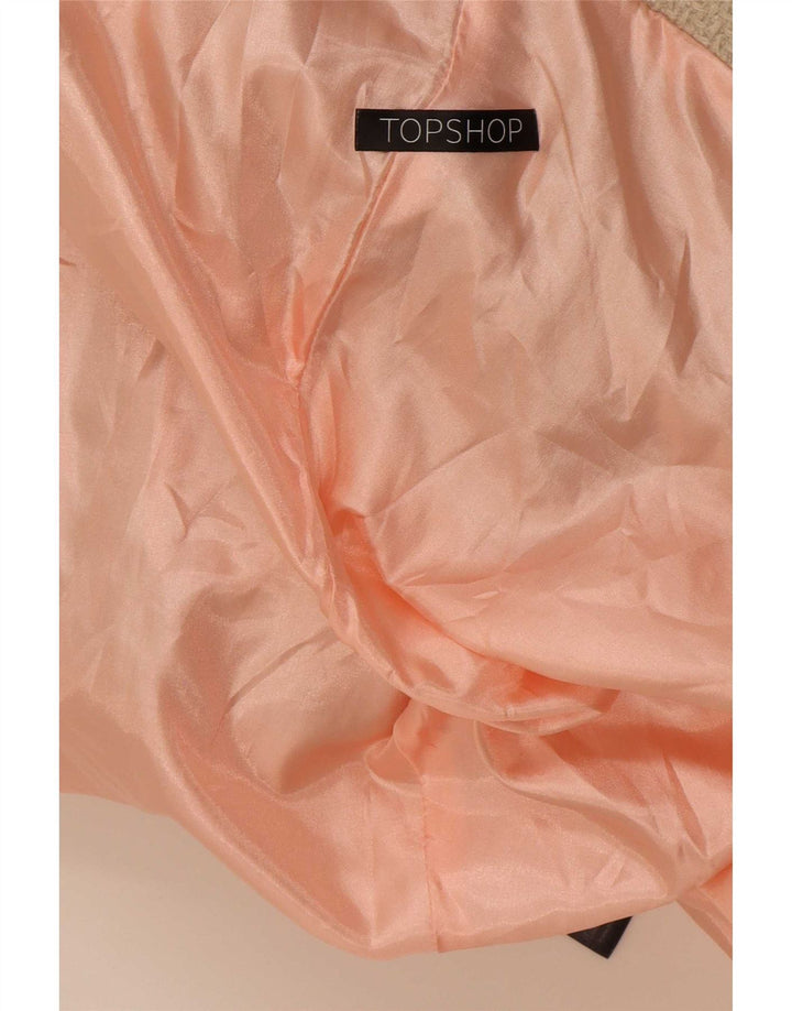 Topshop damski płaszcz UK 12, poliester w kolorze średniego beżu