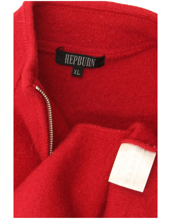 Sweter damski Hepburn UK 18 XL, czerwona wełna