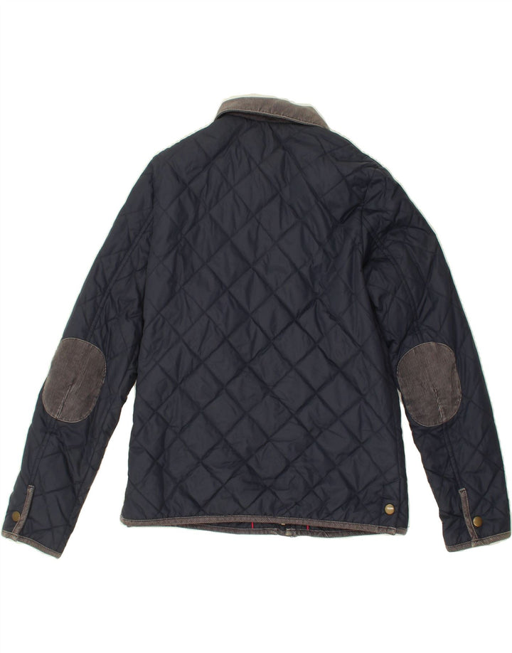 JACK WILLS Womens Quilted Jacket UK 8 Small Navy Blue Polyester Vintage Jack Wills and Second-Hand Jack Wills from Messina Hembry 