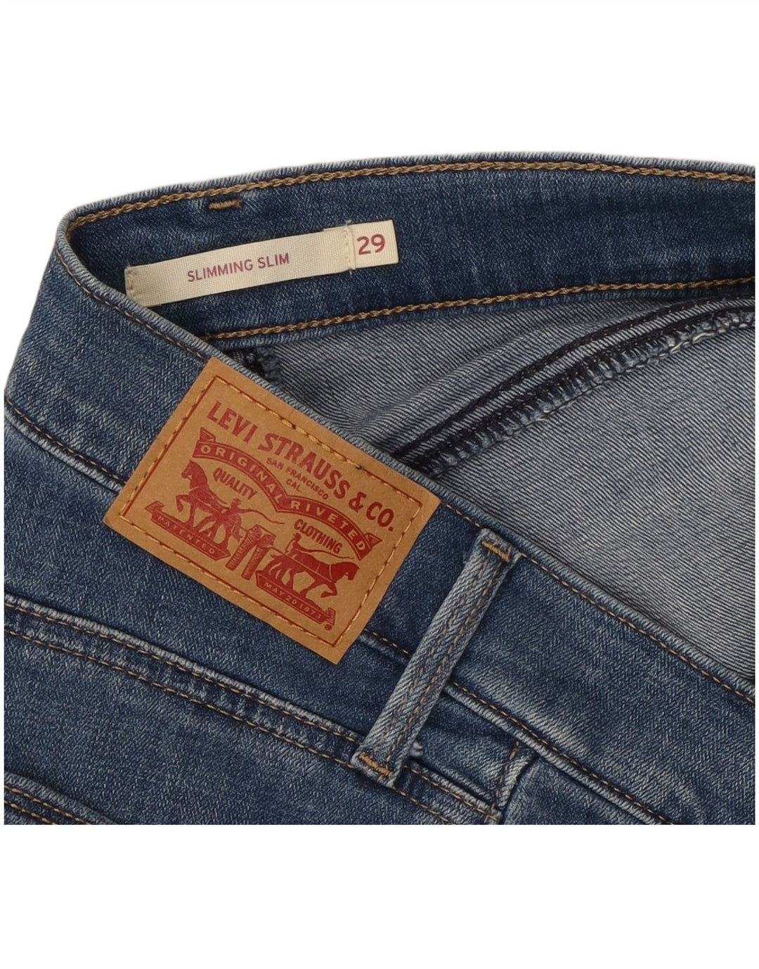 Damskie jeansy wyszczuplające LEVI'S W29 L25 Niebieskie