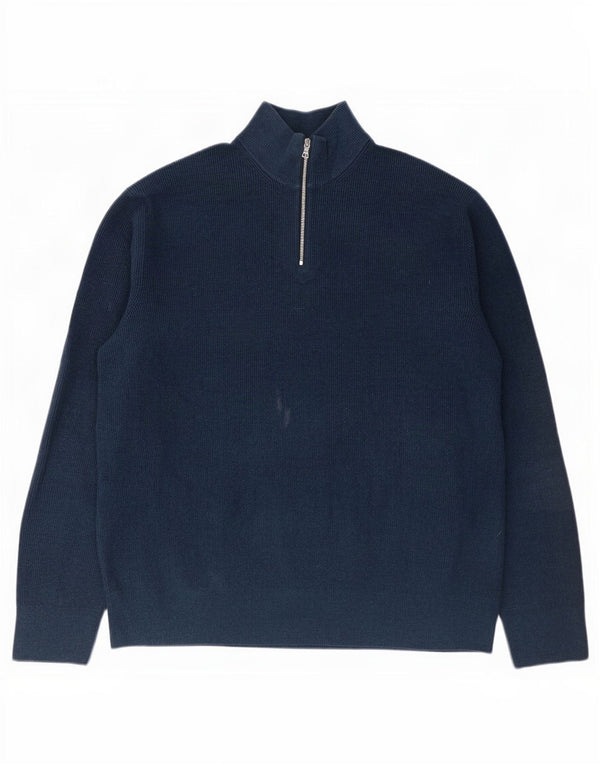 Marks & Spencer Męski sweter zapinany na zamek, 3XL, granatowy, poliester