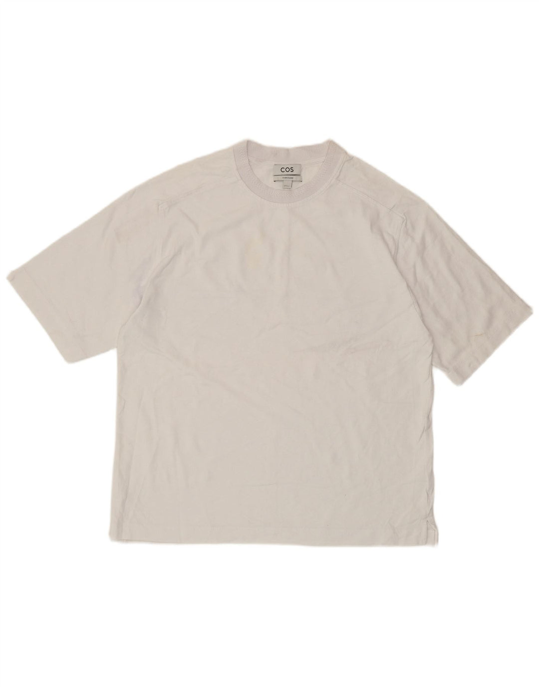 COS Męski T-shirt oversize, mały, biały, bawełniany