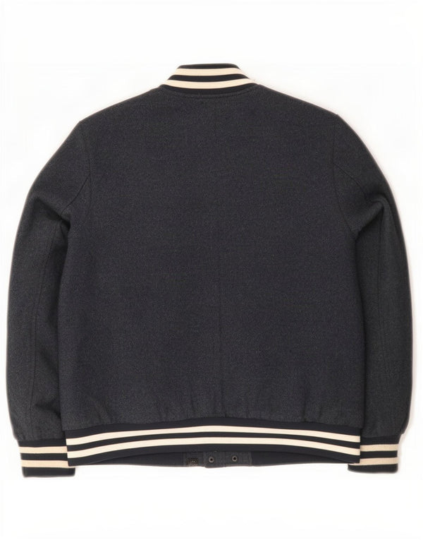 Damska kurtka Varsity Superdry UK 16, duża, granatowa, wełniana