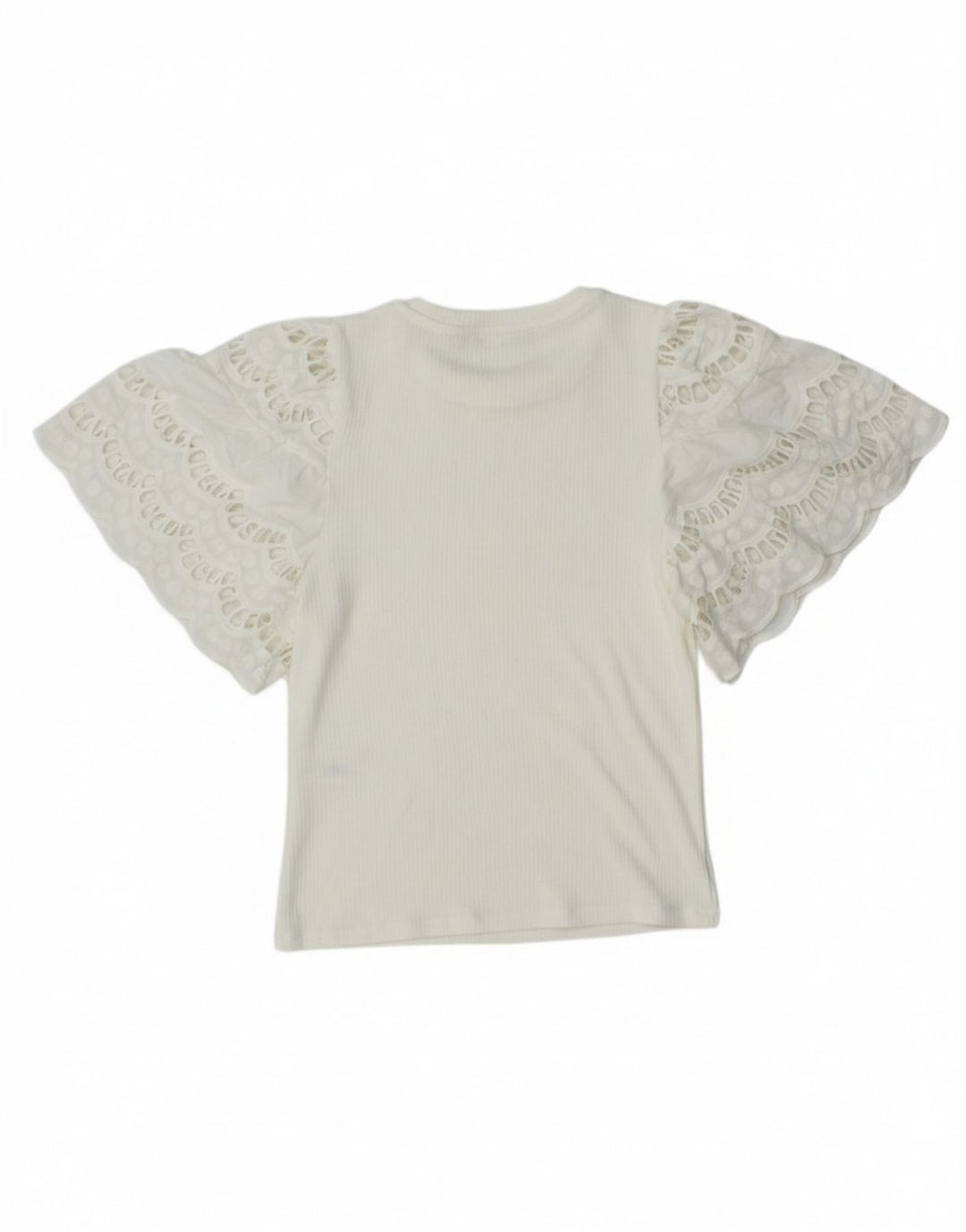 Bluzka damska Zara Crop Batwing Top UK 8 Small Biała Wiskoza